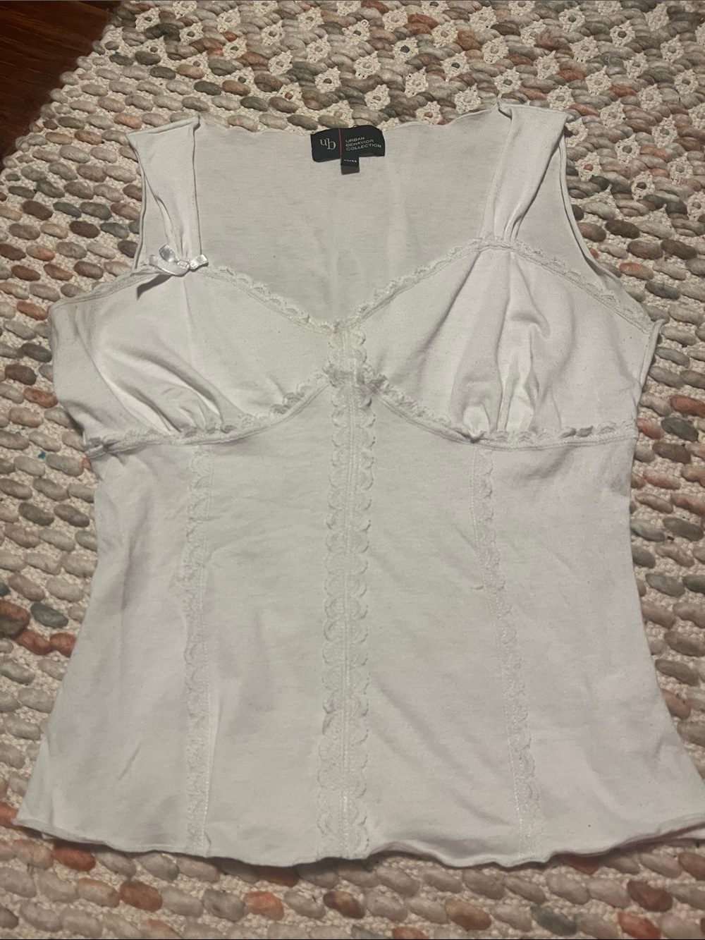 Urban Behavior White Lace-Trim Camisole